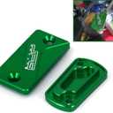 Motorcycle Front And Rear Brake Fluid Reservoir Cover CNC Cap Set Compatible To KX125 KX250 03-08 KX250F 04-18 KX250 19-20 KX450F 06-18 KLX300R 2020 KLX450R 08-15 Dirt Bike Green
