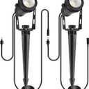2 Pack Extendable Outdoor Landscape Lights, 12V Low Voltage Landscape Lighting IP65 Waterproof Plug-in Outdoor Spotlights for Yard House Pathway Tree Pools (2700K Warm White, NO Plug)