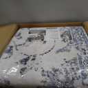 Washable Area Rug for Living Room - Stain Resistant Urtla Thin Rugs with Non Slip Rubber Backing - Indoor Floor Carpet for Dining Room Home Office Dorm (Navy Blue/White, 9x12 Feet)