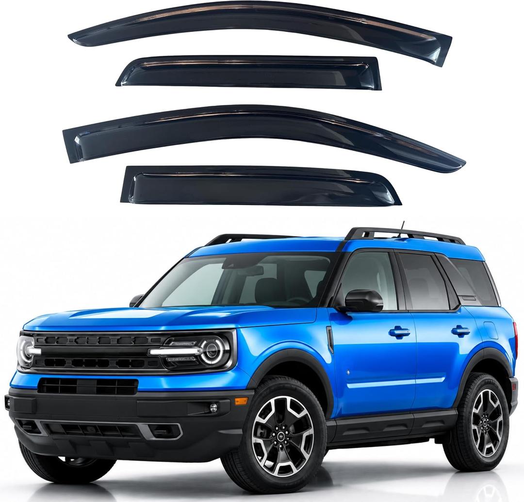 IG Window Visors Fit for 2021-2026 Ford Bronco Sport, Out-Channel Rain Guards Vent Wind Deflectors 4PC, Car Accessories for 21-26 Bronco Sport