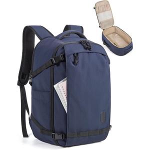 BAGSMART Travel Backpack for Women, 15.6 Inch Carry On Backpack Flight Approved, TSA Approved Personal Item Travel Bag, Water Resistant Weekender Bag Luggage Daypack, Dark Blue