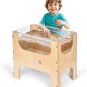 See-Through Small Water & Sand Sensory Table for Kids w/Transparent Tub for Tactile Play & Learning Perfect for Home, Classroom & Daycare