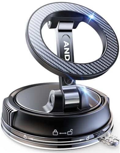 ANDERY Car Phone Holder for Magsafe [78+LBS Strongest Suction & 2400gf Strongest Magnetic] 360° Adjustable Car Phone Mount, Phone Holders for Your Car for iPhone 17-12 Pro Max Air Plus (Carbon Fiber)
