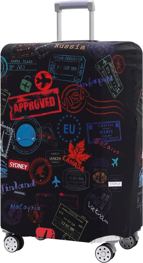 Travelkin Luggage Cover Suitcase Cover Suitcase Protector Fit 22-25 Inch Luggage (M, Go Travel-World)