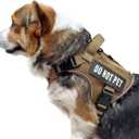 Tactical Dog Harness for Small and Medium Breeds, Air Dog Vest No Pull with Reflective Do Not Pet Patches, Breathable Dog Molle Vests for Training Walking Hunting Brown, M