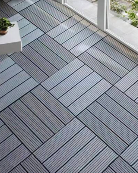 Goovilla 27 sq. ft Plastic Interlocking Deck Tiles27PCS Waterproof Patio Balcony Flooring, 12"x12" Outdoor Interlocking Deck Tile for All Weather Porch Poolside Grass Dirty, Decking Tiles, Grey