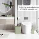 CERBIOR Bathroom Accessories Set 6 Piece Bamboo Bath Ensemble Includes Soap Dispenser, Toothbrush Holder, Toothbrush Cup, Soap Dish for Decorative Countertop and Housewarming Gift (Green)