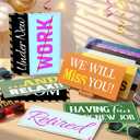 Beeveer 24 Designs Retirement Photo Booth Props Double Sided 11.02 x 5.51'' Photo Booth Props for Retirement Party Supplies Decorations DIY Water Proof Selfie Signs PVC Printing Party Favors