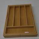 Expandable Bamboo Kitchen Drawer Organizer for Cutlery and Utensils, Adjustable Bamboo Wood Cutlery Tray in Drawer for Flatware and Silverware in Kitchen, (Natural) (7 Slots Expandable)