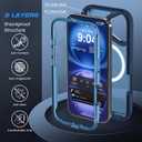4 x DEERLAMN Magnetic Shockproof Case for iPhone 16 6.1-Inch, [Compatible with MagSafe] [Military Grade Drop Protection] Translucent 2-Layer Durable Bumper Heavy Duty Protecive Phone Cover, Matte+Blue