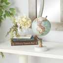 Deco 79 Marble Globe with Marble Base, 7" x 7" x 11", Teal