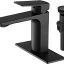 VOTON Black Bathroom Faucet Single Handle Bathroom Faucets for Sink 1 Hole Rv Lavatory Vanity Faucet with Pop-up Drain and Water Supply Lines