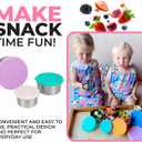 Stainless Steel Snack Boxes with Silicone Lids for Kids, Lunch Box Containers for Girls Toddler Daycare No-Spill Leakproof, Reusable Metal Cups, School Travel Food Storage, Pink Purple Unicorn