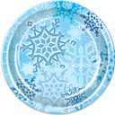 Beistle Snowflake Plates, 9-Inch, Blue/White