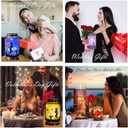 ANGMLN Romantic Rose in Glass Mason Jar Solar Powered - 2 Pack Enchanted Rose Gift for Her Light Up in Glass Lantern, Valentine's Day Gift Rose Forever Flower for Party Wedding Decor