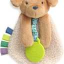 Itzy Ritzy - Itzy Lovey Including Teether - Baby Lovey with Teether, Textured Ribbons & Dangle Arms - Features Crinkle Sound, Sherpa Fabric and Minky Plush (Puppy)