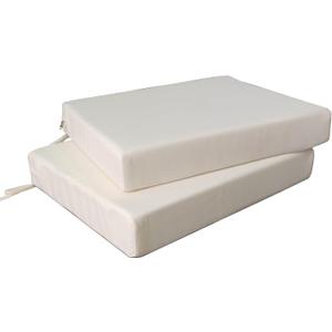 SAMTY 20 x 18 Inch Outdoor Chair Cushions for Patio Furniture, UV Resistant Non Slip Waterproof Replacement Patio Seat Cushion with Ties Set of 2, Beige