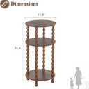 AWASEN Small Side Table, 3-Tier Round End Table for Small Spaces, Modern Bedside Table Nightstand for Bedroom, Living Room, Office, Rustic Brown