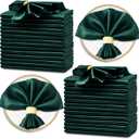 Horbaunal 30 Pack Dark Green Satin Napkins 17 x 17 Inch, Square Soft Table Dinner Napkins, Silky Cloth Napkins Table Decoration for Weddings Banquets Parties