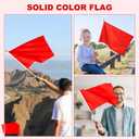 12 Pack Red Stick Flags Small 12x18 Inch Hand Held Flags with 24 Inch Wooden Pole Solid Red Blank DIY Graffiti Flags Decorations