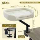 PAWZ Road Cat Desk Bed for Indoor Cats, Cat Bed for Desk Supports Up to 50 lbs, 360 Rotation & Adjustable, Nest Desktop Attachment Cats Hammock for Table, White (Beige)