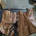 Top Drawer Steel Boned Distressed Faux Leather Underbust Corset Top 6XL