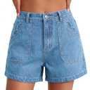 Cicy Bell Womens Baggy High Waisted Jean Shorts Summer Wide Leg Jorts Casual Vintage Denim Shorts, M
