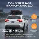 19 Cubic Feet Roof Bag Safety Tested Heavy-Duty Waterproof Rooftop Cargo Carrier for All Cars & SUVs (with or Without Rack) Includes Protective Mat & Storage Bag Military-Grade 840D PVC