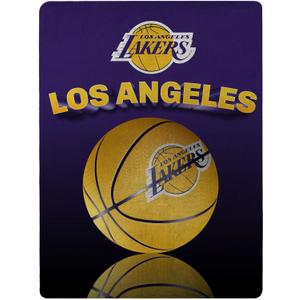 Northwest NBA Los Angeles Lakers Super Plush Micro Raschel Throw, 46" x 60", Team Colors, Grids