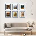 2 x 11x14 Picture Frame with 8x10 Mat Navy Blue, Display 8x10 with Mat or 11x14 Without Mat, Wood 11 by 14 Photo Frame, 11 x 14 Frame for Wall Hanging Display, Navy Blue