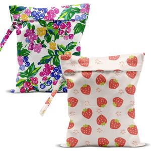 Swimsuit Bag Wet Bags for Travel Reusable Waterproof Dry Bags Diaper Bag Strawberry Berry Wet Bag for Swimsuit Towels Beach Gym 10.212.6 Inches