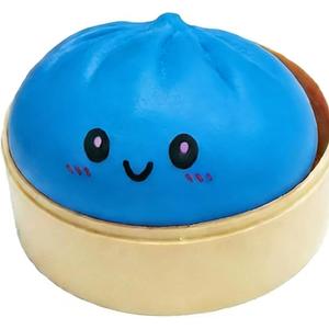 Squishy Baozi Dumpling Stress Relief Toy - Fun and Interactive Squeeze Sensation (Azure)