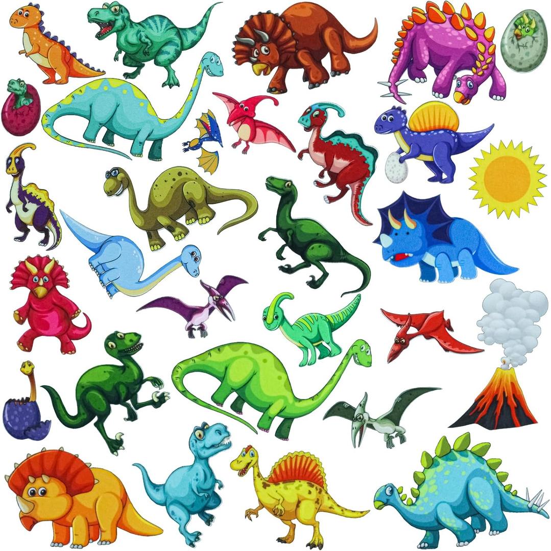 BXI 30 Pcs Dinosaurs Felt Board Story Pieces Set for Toddlers, Preschool & Kindergarten, Precut Felt Marine Life Figures for Preschool Crafts Activity Early Learning Storytelling