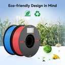 Creality PLA Filament 1.75mm PLA 3D Printer Filament, 2kg Cardboard Spool (4.4lbs), Dimensional Accuracy +/- 0.02mm, Fit Most FDM Printer (Red & Blue 2-Pack)