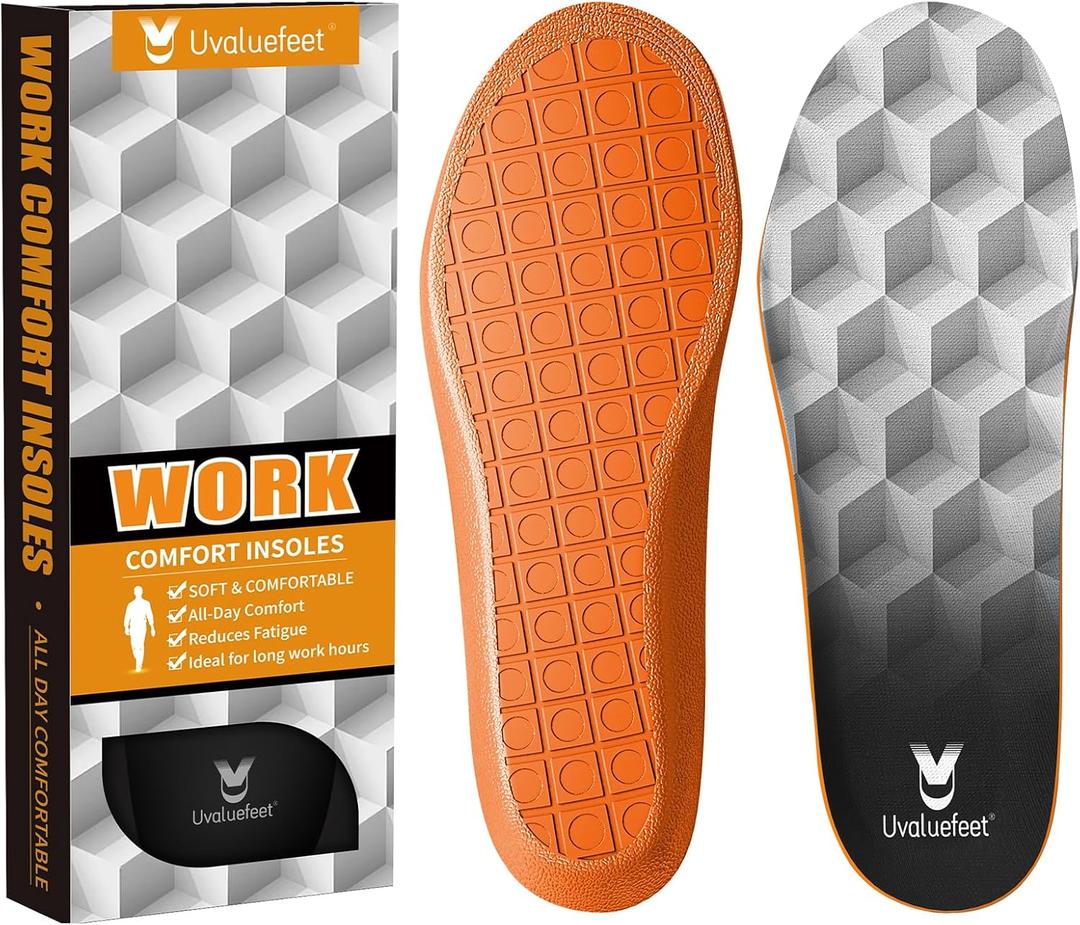Work Boot Insoles for Men & Women - Memory Foam Cushion, Anti-Fatigue, Foot Pain Relief, All-Day Comfort, Fits Work Boots - 11.5