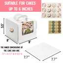 40 Pack Cake Boxes with Boards (20 Boxes + 20 Boards), 8 x 8 x 5.5 Inch Bakery Boxes with Clear Window, Stickers, Disposable Tall Square Cake Container for Cake, Donut, Pie