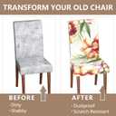 Stretch Dining Chair Covers Set of 2,Floral Print Chair Covers,Soft Removable Washable,Pet Friendly Furniture Protector,Universal Chair Slipcovers for Home, Kitchen,Ceremony Dining Room Seat (Whitephalaenopsis Orchids)