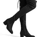 DREAM PAIRS Women's Laurence Over The Knee Thigh High Chunky Heel Boots Long Stretch Sexy Fall Boots, Size 6.5