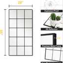 Large Window Pane Full Length Mirror for Wall, 28"x55" Black Rectangular Wall Mirror for Living Room, Bedroom, Entryway, Hanging or Leaning
