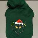 KOOLTAIL Christmas Dog Hoodie Santa Hat Costume Outfit for Small Medium Large Dogs, Soft Hat Hooded Sweatshirt & Pet Winter Coat, Warm Puppy Clothes with Leash Hole, Green L