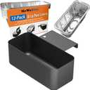 Grease Catcher for Blackstone Griddle with 12 Pack Blackstone Grease Cup Liners, Griddle Accessories Kit (Wide Hook)