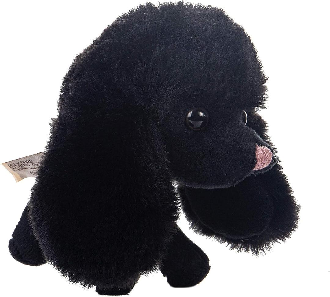 DILLY DUDU Black Puppy Dog Stuffed Animal Poodle Plush Soft Toy 4-Inch