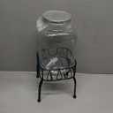 Estilo Gallon Drink Dispenser with Stand - Glass Beverage Dispenser with Stand for Weddings - Sun Tea Jar with Spigot 1 Gallon - Countertop Glass Water Dispenser for Lemonade and Parties