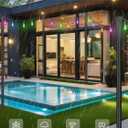 String Light Poles for Outside 4 Pack, 10ft Metal Outdoor String Light Poles for Deck - Ideal for Patio, Garden, Yard, Front Porch Decorations, Black
