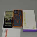 JUESHITUO for iPhone 14 Pro Max Case with Integrated Camera Lens Protection, [Tailored for MagSafe] [Mil-Grade Shockproof Defense] Translucent Matte Protective Case for iPhone 14 Pro Max, Orange