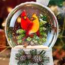 Christmas Cardinal Snow Globe Light up Lantern with 8 Songs, 6.7" White Christmas Snow Globes for Kids Adults, 6H Timer & Dual Power, Snowglobes Christmas Decorations Indoor, Gifts for Women Men (Red Bird Yellow Bird 69)