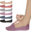 6 Pairs No Show Socks for Women, Invisible Non-Slip Footies in 6 Colors, Low Cut Socks for Unisex, Thin Silky Liner Socksfor Flats, Loafers & Sneakers