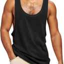 Runcati Mens Workout Tank Tops Sleeveless Shirt Muscle Gym Bodybuilding Fitness Training Loose Fit T Shirts (Black, M)