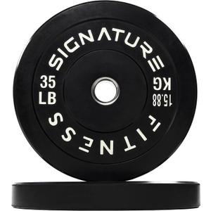 Signature Fitness 2-Inch Cast Iron Barbell Set, Including Multiple LBS Weight Plates and 6FT Barbell Set, Multiple