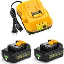 12V Battery 3.0Ah Replacement for Dewalt Battery 12V 2Packs with 12v/20v DCB112 Charger Combo (Yellow)